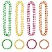 Shappy 4 Pieces Neon Bead Necklace and 4 Pieces Neon Bead Bracelet for 80s Party Dress Accessories