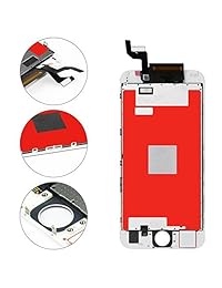 Pantalla de repuesto para iPhone 6 de 4,7 pulgadas, pantalla LCD negra y digitalizador de pantalla táctil de repuesto con kit de herramientas  y protector de pantalla de cristal profesional (6 negro)