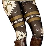 Perman Womens' Printed Stretchy Pants Skinny Leggings Pants (XL, Black)