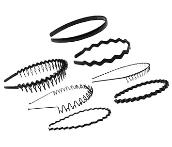Amazon Com 7 Pcs Black Metal Plastic Hair Hoop Hair Band Girl
