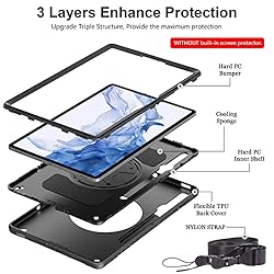 Case for Samsung Galaxy Tab S8 Plus 2022 : 3 Layer