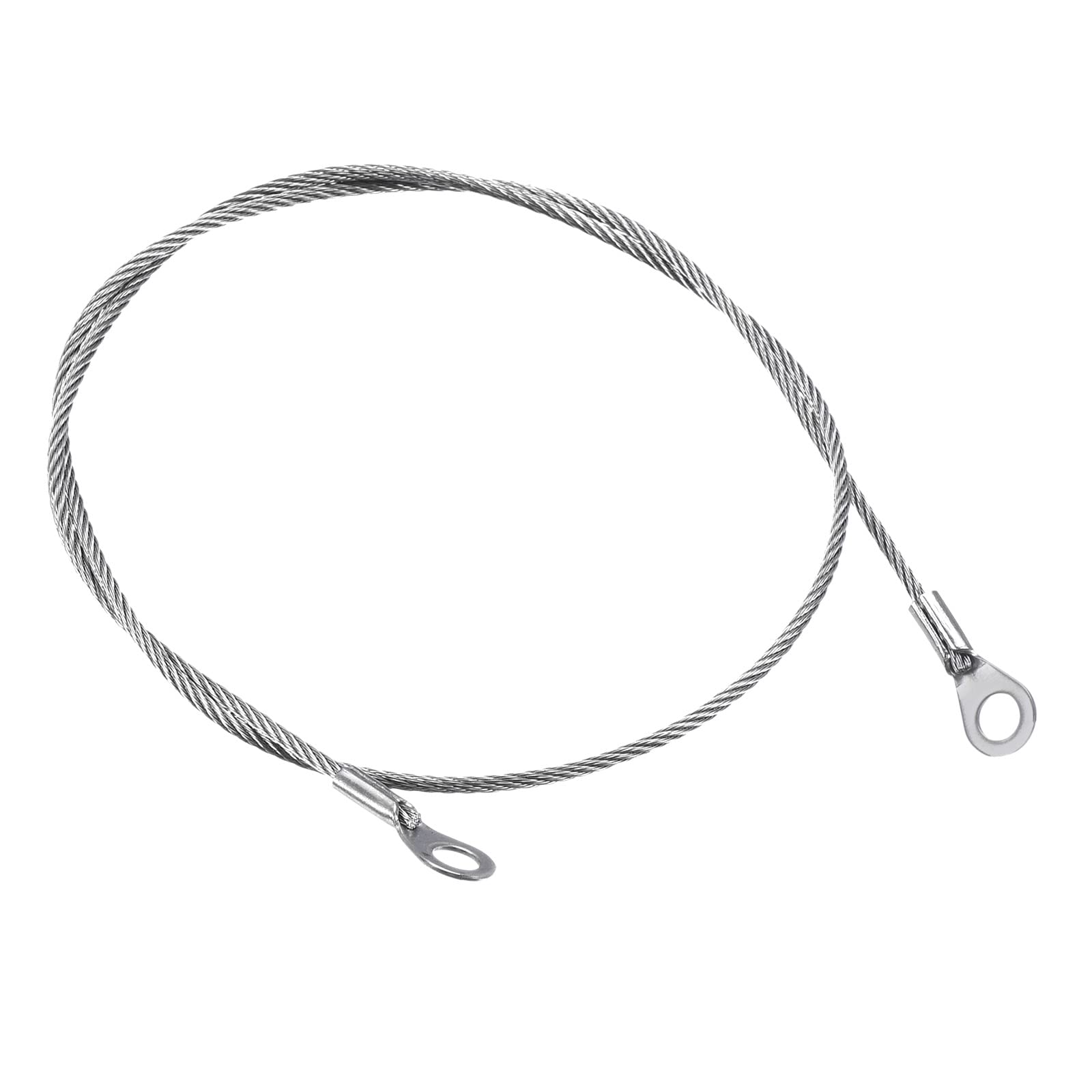 PATIKIL Stainless Steel Lanyard Cable 2mmx50cm, 6 Pack Eyelets Ended Security Wire Rope