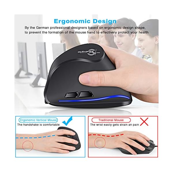 ECHTPower-Vertical-Ergonomic-Mouse-WirelessRechargeable-Optical-USB-Mouse-for-LaptopDesktopPCMacbook-with-100016002400-DPI6-Buttons ECHTPower Vertical Ergonomic Mouse Wireless,Rechargeable Optical USB Mouse for Laptop/Desktop/PC/Macbook with 1000/1600…