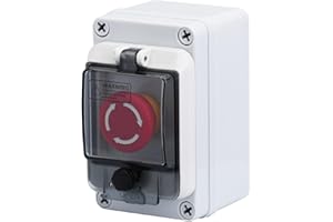 AXTHCHO Emergency Stop Button with Box, Emergency Shut Off Switch E-Stop Push Button Switches Box Waterproof for Outdoor use, IP67 660V 10A