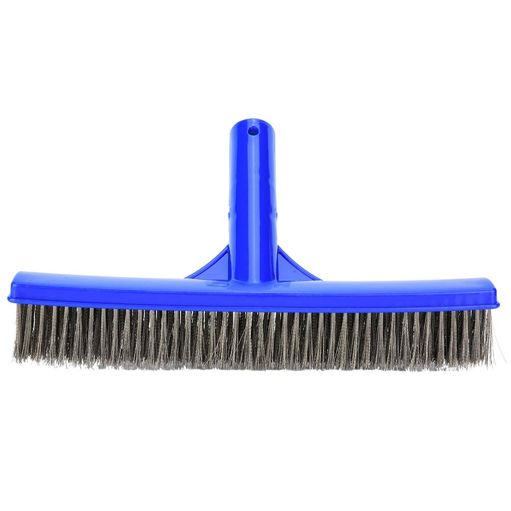 Swimming Pool Wall Brush, Hot Spring Cleaner Tools Supplies Steel Wire Bristles Equipment Aluminium Handle Back Scrub Head for Spa Pond Cleaning Cleans Walls Tiles Floors Heavy Duty Bathtubs