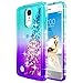 NageBee LG Rebel 4 LTE Case, Aristo 3+ Plus/Aristo 3/Aristo 2/Aristo 2 Plus/Tribute Dynasty/Empire/Zone 4/Phoenix 4/Fortune 2/Risio 3/Rebel 3/K8+/K8S w/Screen Protector, Glitter Liquid Case -Aqua