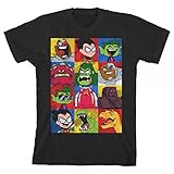 Teen Titans Go! Character Squares Youth Boys Black T-shirt