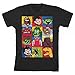 Teen Titans Go! Character Squares Youth Boys Black T-shirt