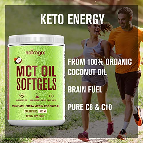 Natrogix MCT Oil Capsules/Virgin Coconut Oil Softgels, 360 Count3