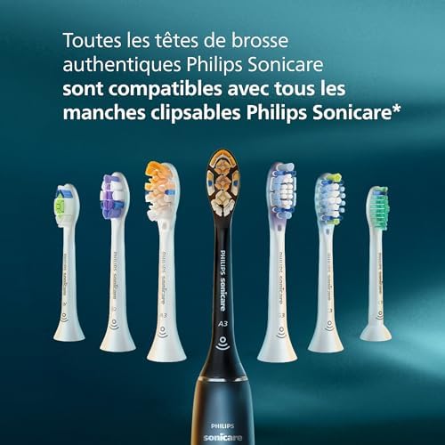 Sonicare G3 Premium Gum Care - têtes de brosse à dents de rechange d'origine, noir, lot de 6, HX9056/88