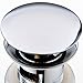 Comllen Modern Lavatory Faucet Vessel Assembly Pop Up Stainless Steel Bathroom Sink Stopper Drain with Overflow, Polished Chrome
