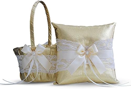 Amazon Com Alex Emotions Gold Ivory Lace Wedding Ring Bearer