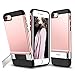 ESR iPhone 7 Case, iPhone 7 Metal Kickstand Case, [Vertical and Horizontal Stand] and [Magnetic Car-Mount Function] Hard PC Back + Flexible Bumper Protective Cover for 4.7 inches iPhone 7 (Rose Gold)