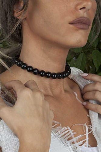 Natural Gemstone Choker &amp; Necklace by GloBeads - Anatolian Style - Exclusive Design - Handmade - Beneficial Natural Onyx Gemstone - Women Lady - Fashion &amp; Stylish Jewelry - Beauty Gift - H94 -