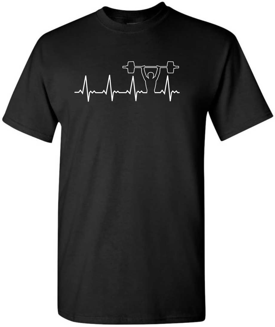Campus Originals Weightlifting Body Builder Gym Barbell Heartbeat T-Shirt