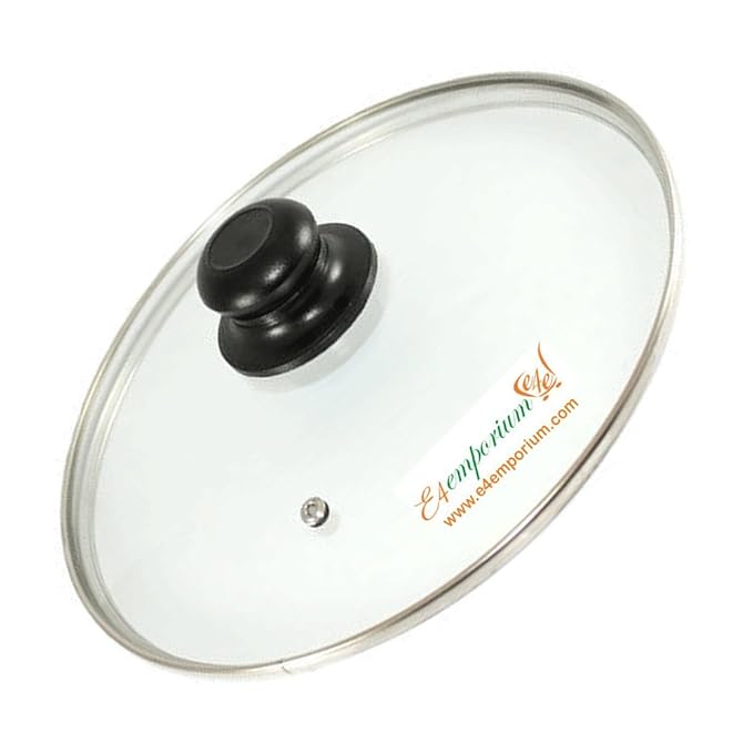 E4Emporium Replacement Vented Frying Fry Pan Saucepan Glass Lid Cover 34 Cm Amazon.co.uk