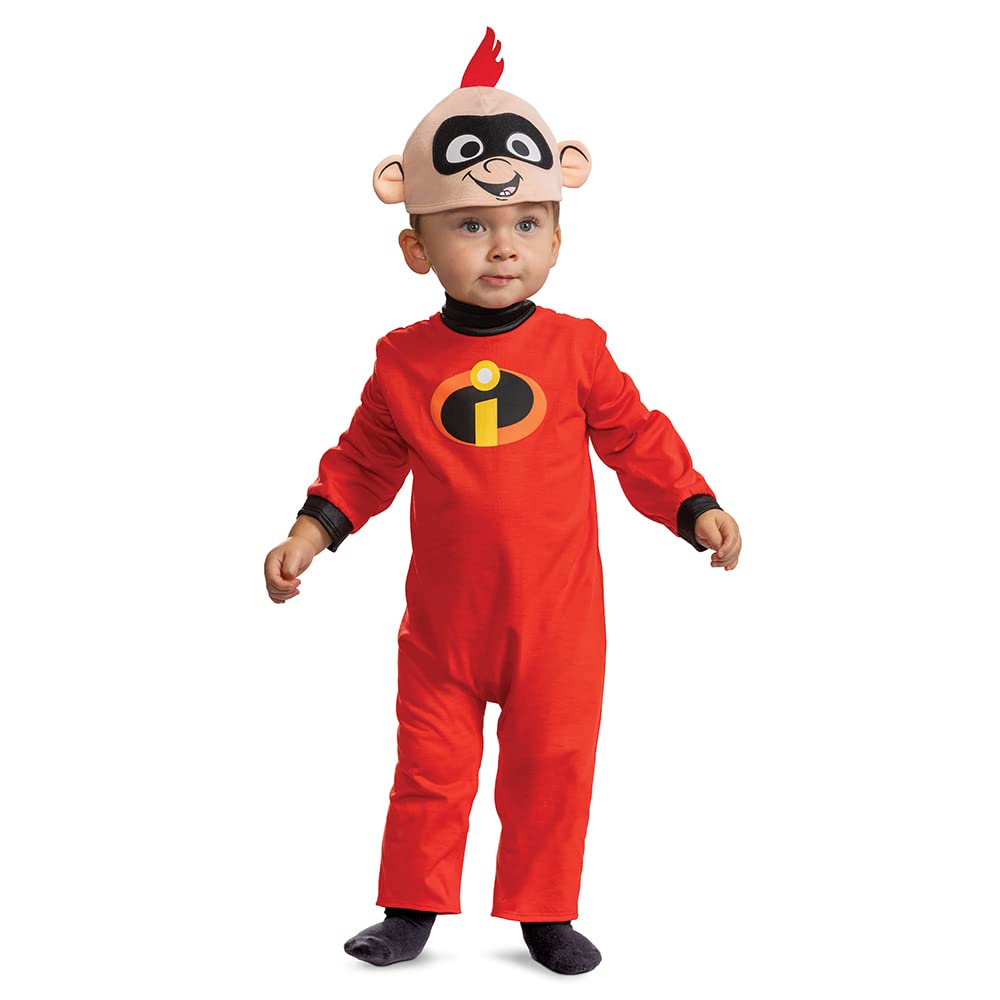 Jack Jack The Incredibles Costume for Infants/Toddlers, Official Disney Licensed Product by Disguise, Printed Logo on Jumpsuit, Includes Jack Jack Hat, 6-12 months