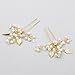 Yean Leaf Bridal Hair Pins Pearl Wedding Hair Clips Bride Hair Accessories for Women and Girls (Set of 2) (Gold)