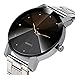 Start Unisex Man's Women's Crystal Stainless Steel Wrist Watch Bracelet (Black)