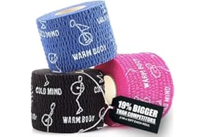 WARM BODY COLD MIND 2" Premium Lifting Thumb Tape for Weightlifting - Hook Grip for Powerlifting, Strength/Cross Training, Deadlift, Weight Lifting, Athletic Finger Wrap, Tearable Cotton Sweat Proof