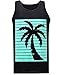 tees geek California Republic Turquoise Palm Men's Muscle Tee Tank Top - (X-Large) - Black