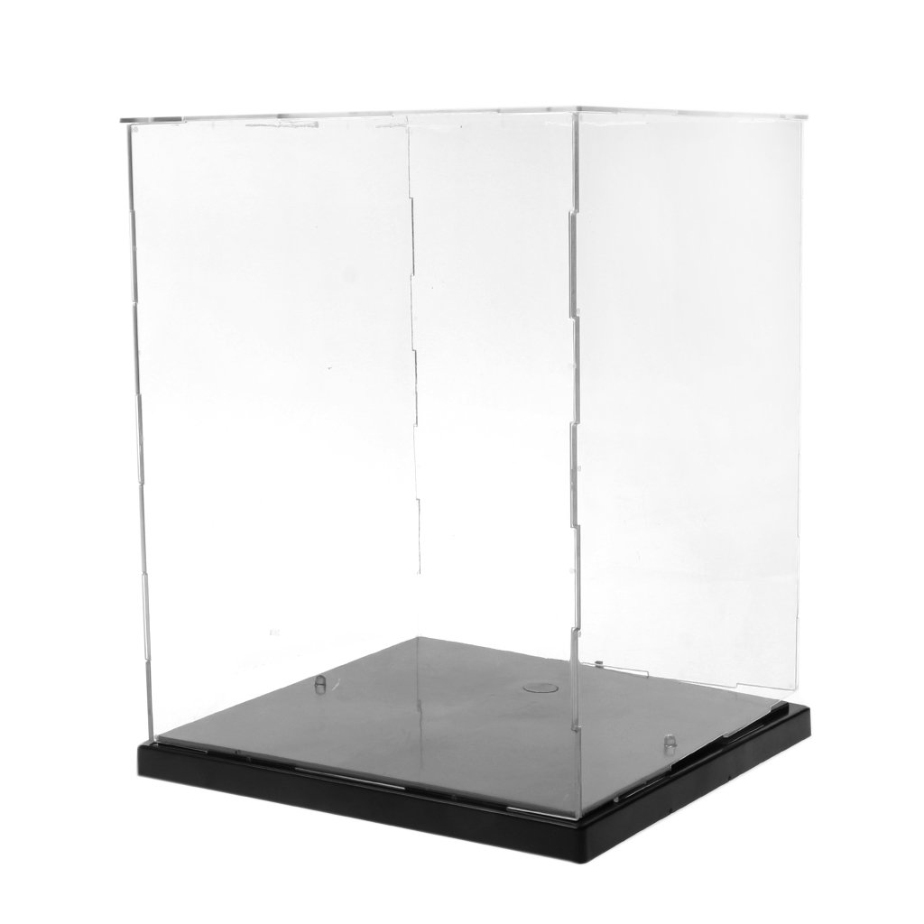 Clear Acrylic Display Box Dustproof Protection Model Show Case with LED Lights