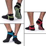 Men's Non Slip Yoga Socks, Anti-Skid Pilates, Barre, Fitness Slipper Socks with Grips for Men