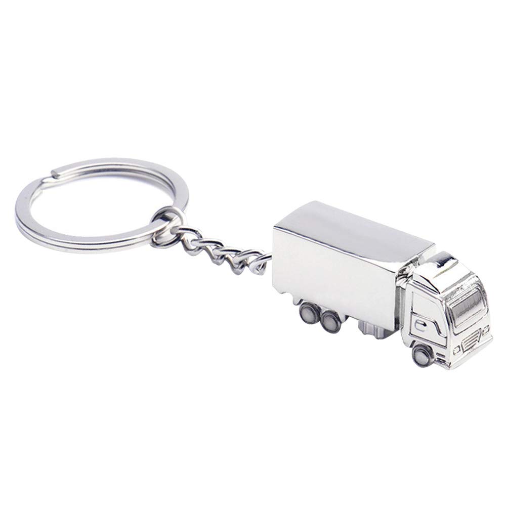 Amosfun 5pcs Creative Truck Shape Keychains Stylish Alloy Keyring Handbag Decor Hanging Pendant for Purse Bag Car Key Christmas Birthday Gift