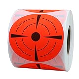 Hybsk Target Pasters 3 Inch Round Adhesive Shooting Targets - Target Dots - Fluorescent Red and Black (Fluorescent Red)
