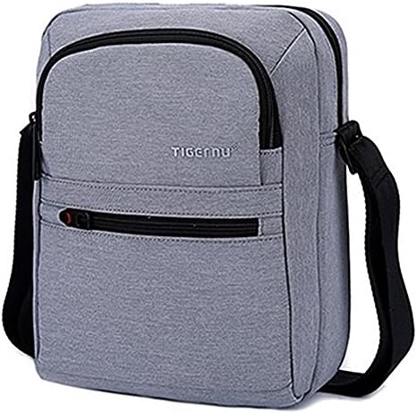 New Design Men's Messenger Bag Business Shoulder Bags Casual Travel Bag Women Cross body Bag (Silver Gray)