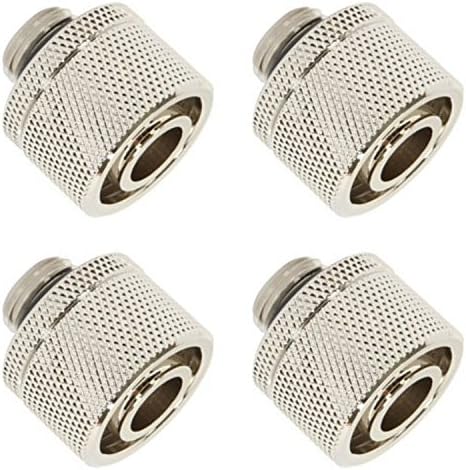 Enzotech G1/4" to 1/2 ID, 3/4 OD Compression Fitting for Soft Tubing, Chrome, 4-pack