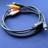 Sony Handycam DCR-HC21 & DCR-HC21/E Compatible AV A/V TV-Out Audio Video Cable/cord/lead - 5 Feet Black - Bargains Depot®