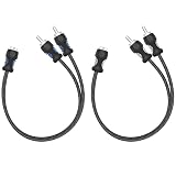 RECOIL R1F2M 99.99% Oxygen Free Copper 1 Female to 2 Male RCA Y Adapter Car Audio 1ft Splitter Connectors Twisted Pair with Noise Reduction 2 Pack