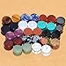 Longbeauty 15 Pair Natural Mix Stone Flared Fresh Tunnels Ear Plugs Expander Piercing Gauges kit 14MM