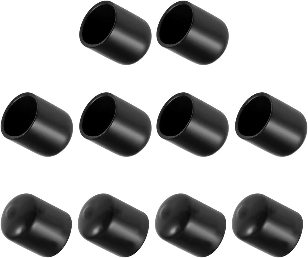 MACHSWON 10pcs Rubber End Caps 18mm ID, Vinyl Round End Cap Cover Screw Thread Protectors Tube Bolt Cap for protection of Screws Tubes Cables Wires, etc — image 1