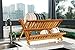 Bamboo Folding Dish Rack Drainer Bowl Plate Cup Drying Rack Holder,Kitchen Utensils Storage Organizer 2-tier Non-assemble 14 slots