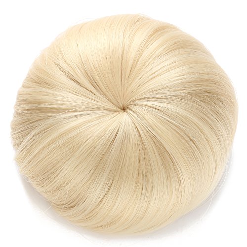 OneDor Synthetic Hair Bun Extension Donut Chignon Hairpiece Wig (613# Pre Bleach Blonde)