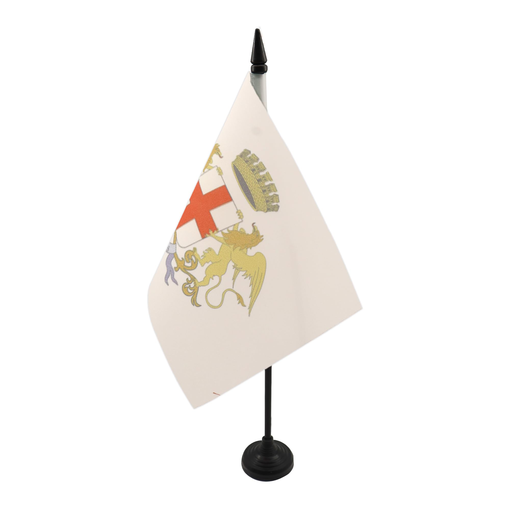 AZ FLAG City of Genoa coat of arms Table Flag 5'' x 8'' - Genova Office Decoration 100% Polyester 21 x 14 cm - Mini Desk Flag with Pole and Black Plastic Base