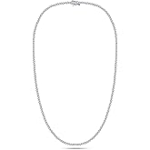 SAVEARTH DIAMONDS 3 Prong 2.5mm Tennis Necklace for Women, 14K White Gold Over Sterling Silver 5.50ctw Round Lab Created Moissanite Tennis Thin Necklace Chain Jewelry 16 inch