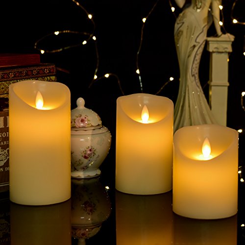Da by Flameless Candles,Led Candles Pack of 3 (H 4" 5" 6" x D 3.15