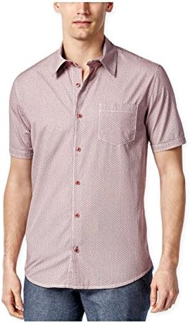 Ryan Seacrest Distinction Mens Rio Collection Campshirt Button Up Shirt red L