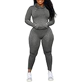 Nimsruc 2 Piece Outfits For Women Sweatsuits Sets Hooded Tracksuit Long Sleeve Pullover Jogger Sweat Pants Set