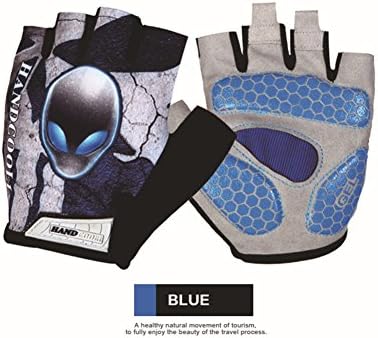 Oksport New Style Outdoor Cycling Motorcycle Half Finger Fingerless Gloves Blue L