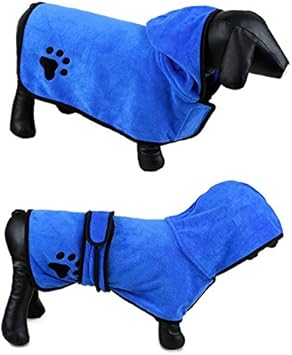 Amazon Liebye 犬用バスローブタオル 高級犬のペットフード付きバスローブタオル吸収乾燥タオルマジックステッカー Xl Liebye くし 通販