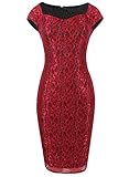 Oxiuly Women's Lace Mesh Stretch Work Bodycon Party Cocktail Dress OX180