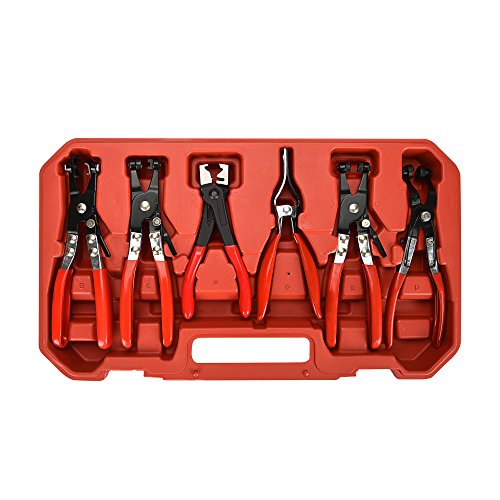 BETOOLL 9pcs Wire Long Reach Hose Clamp Pliers Set Fuel Oil Water Hose