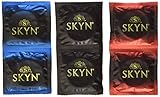 Lifestyles SKYN Collection (Original SKYN, SKYN Intense Feel, and SKYN Extra Lubricated) Premium Lubricated Condoms with Silver Pocket/Travel Case- 36 Count