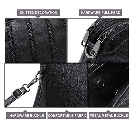 Crossbody Bag for Women Small Leather Phone Purse Wallet Shoulder Bag Trendy Ladies Wristlet Clutch(Black)