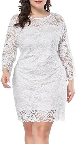 Prior Jms Women’s Off Shoulder Vintage Floral Lace Cocktail Party Plus Size Dress (2X-Large, White)