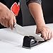 Knife Sharpener-2 Stage Diamond Coated Tungsten Steel and Ceramic System,Sharpens Dull Knives Quickly,Easy to Use for Kitchen and Outdoor